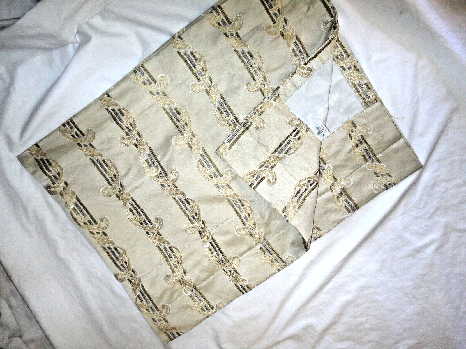 WATERFORD Caulfield platinum PAISLEY JACQUARD STRIPE (1) TAILORED VALANCE 20X53