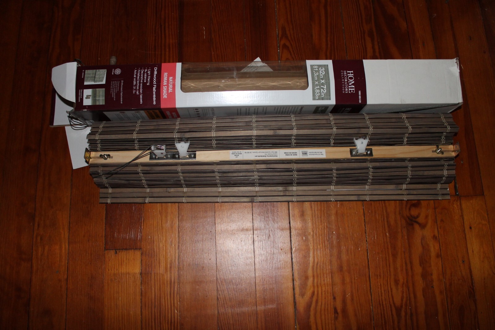 Driftwood Flatweave Bamboo Roman Shade – 32 in. W x 72 in. L