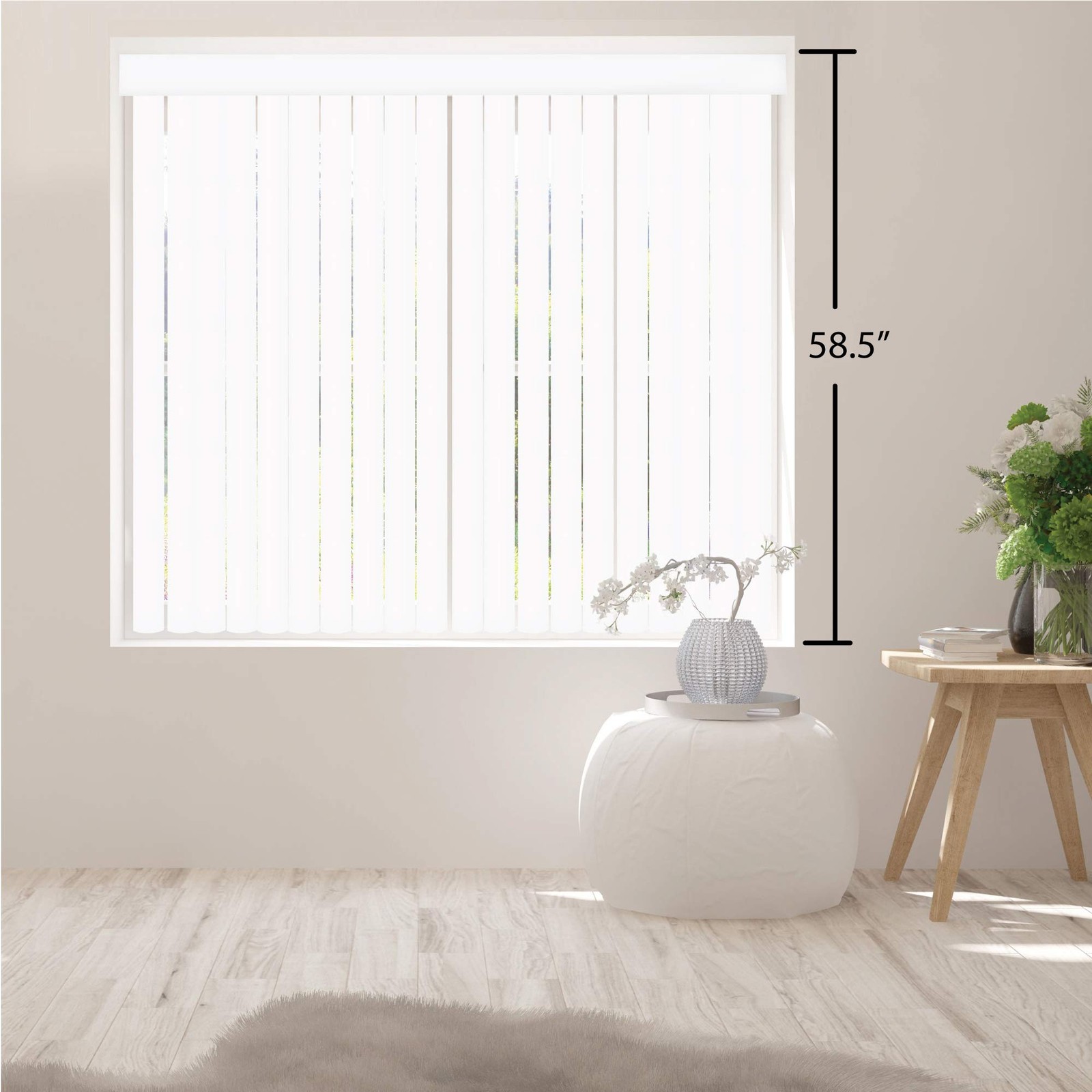 Dalix Pvc Vertical Blind Replacement Slats Curved Smooth White 58.5 X 3.5 5-Pack