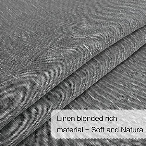 Front Door Curtain Soft Linen Weave Pattern Door Shade for 52″W x 72″L Grey