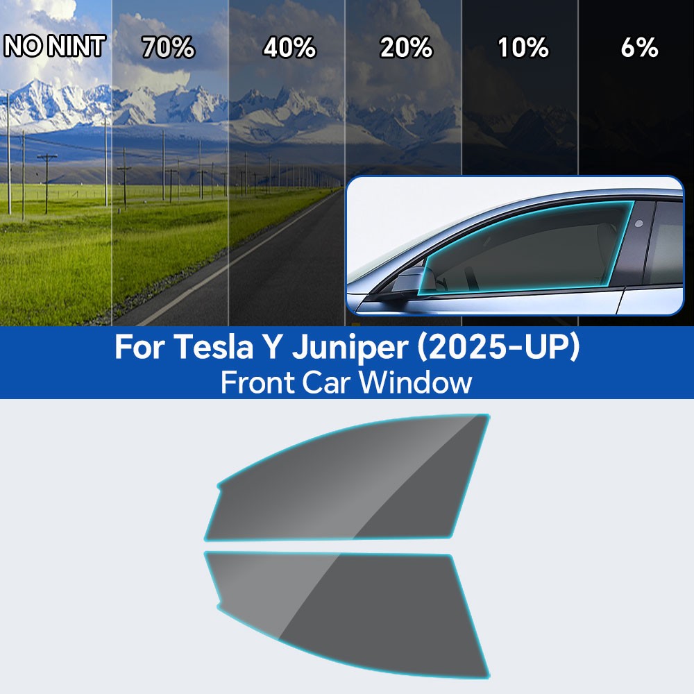 For Premium Ceramic PreCut Window Tint Film Tesla Model Y Juniper 2025 5%-70%VLT