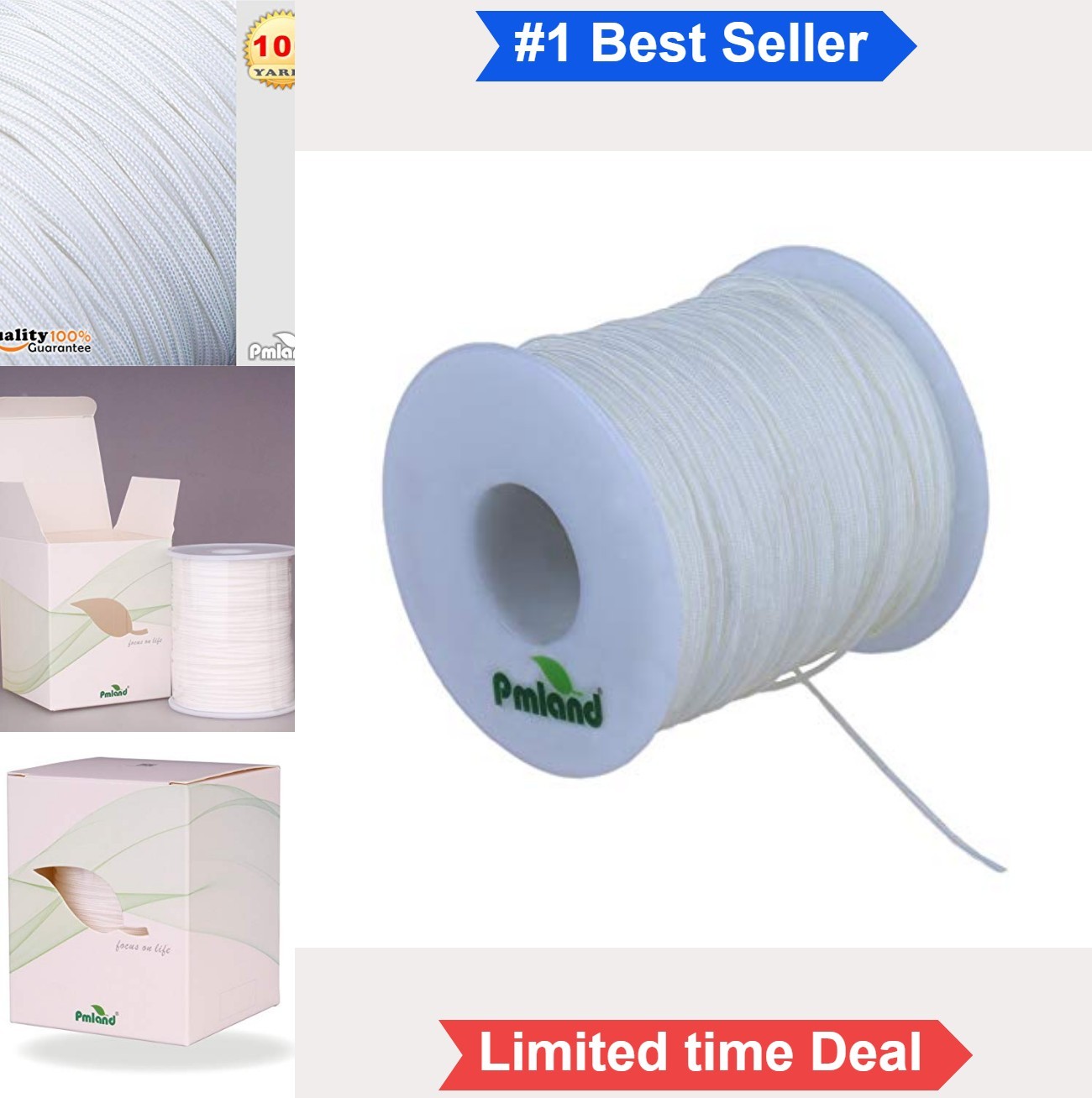 Lift Shade Cord 1.2mm White 100 Yards Polyester 35 Lbs Tensile Strength For
