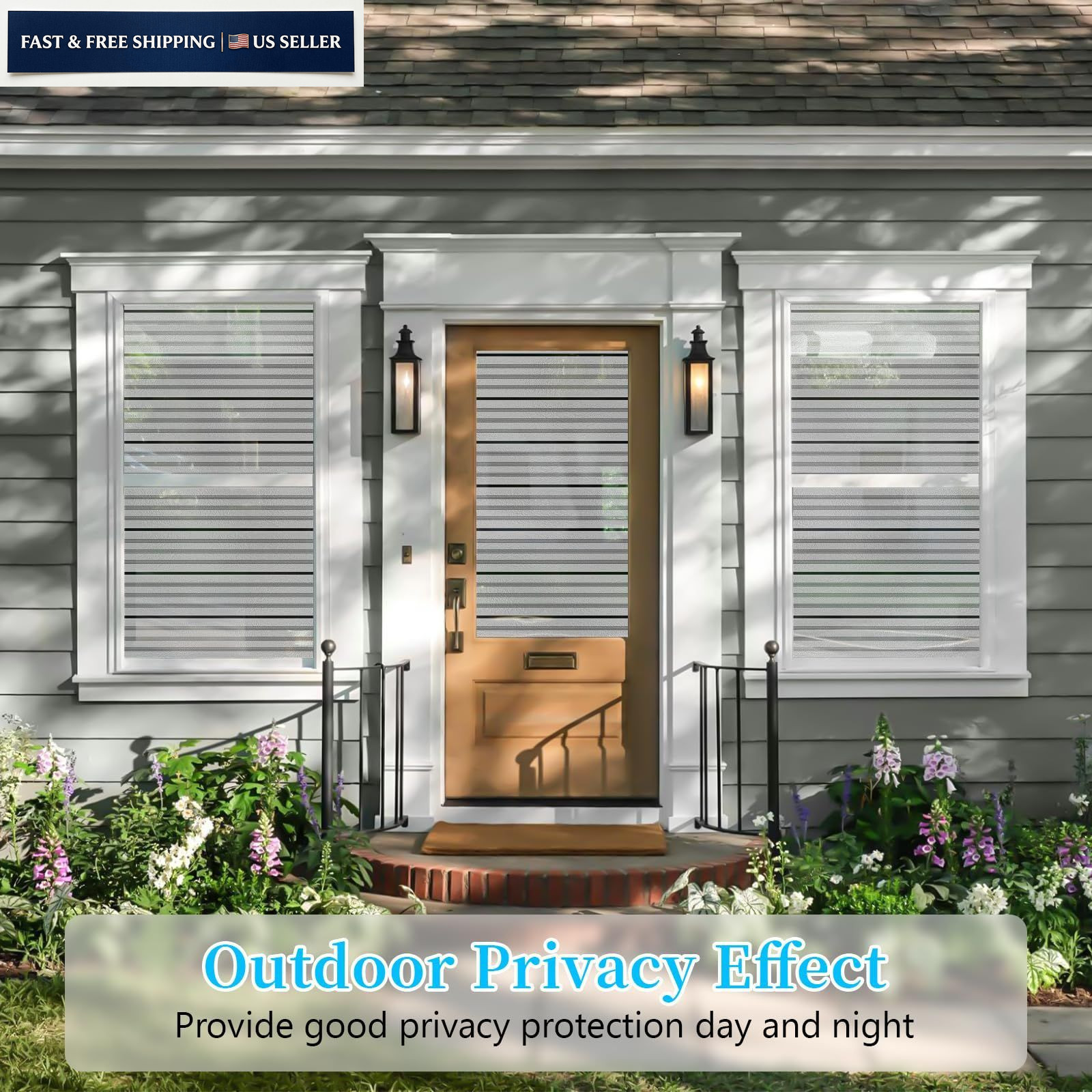 Niviy Reeded Window Privacy Film with Installation 17.7″ x 78.7″, White