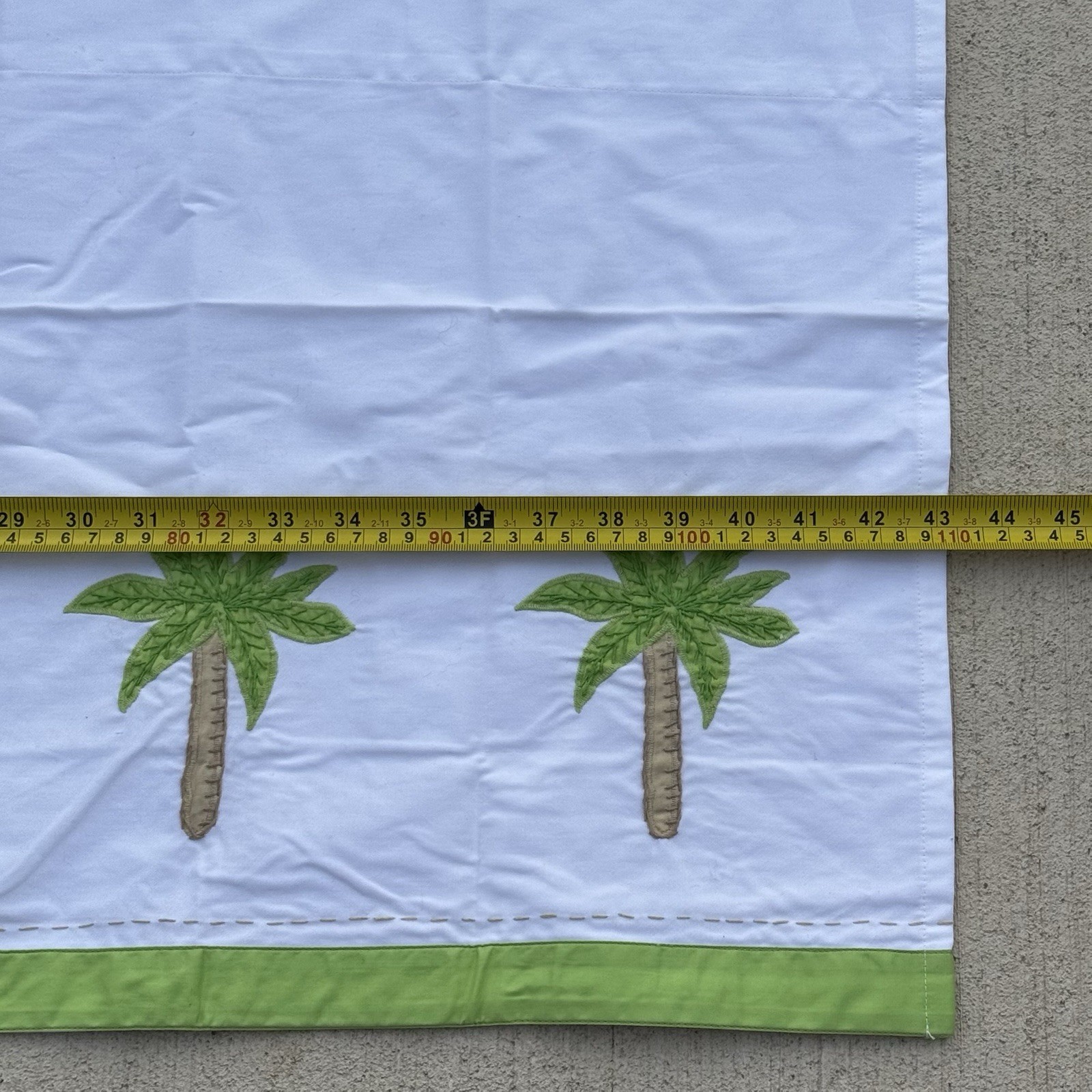 Pottery Barn Kids Valance 18″x44″ Embroidered Palm Trees Cotton in EUC