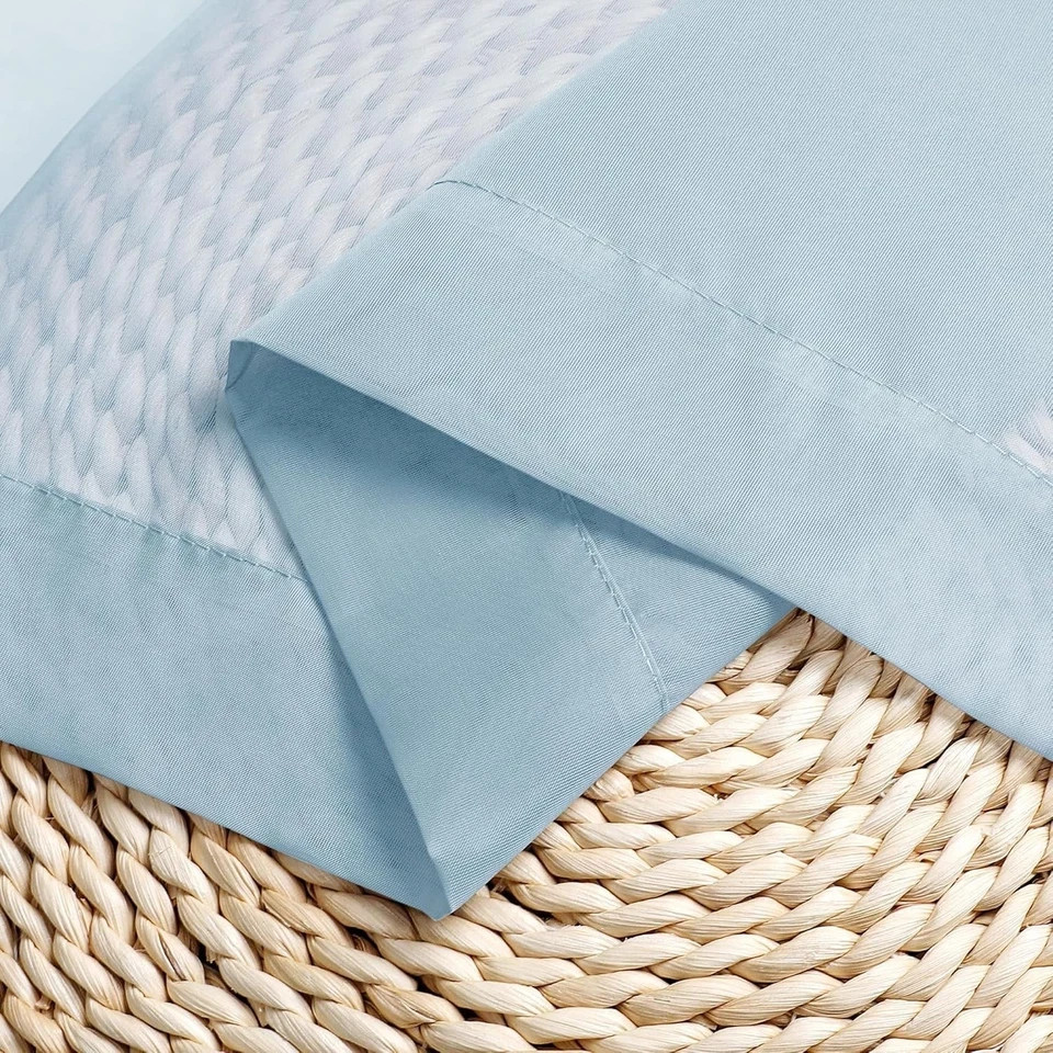 Sheer Valances for Windows 2 Pack, Small 42″W x 14″L (Pack of 2) Sky Blue