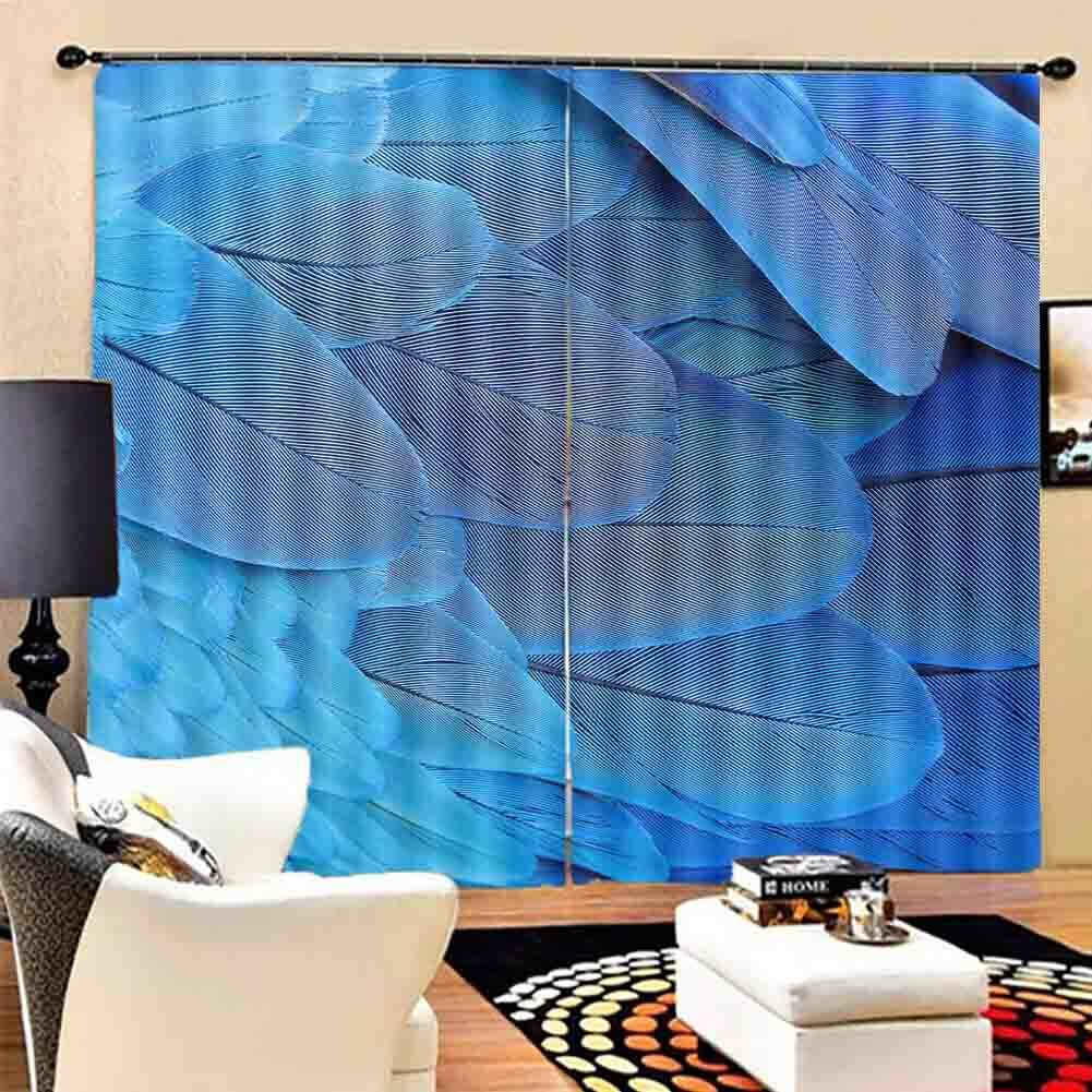 Blue Edge Rock Scale 3D Curtain Blockout Photo Printing Curtains Drape Fabric
