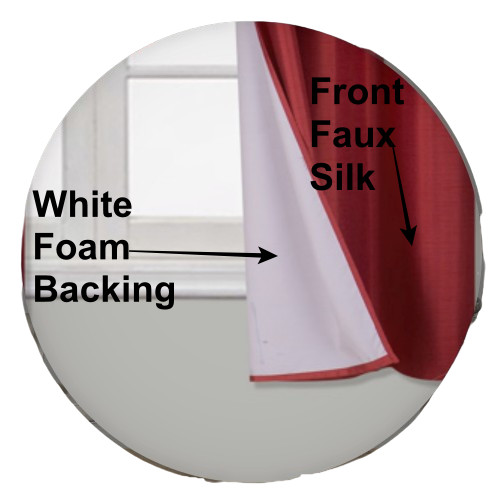 100% Blackout 2 Panels Lined Backing Heavy Thick Grommet Window Curtain ADAM