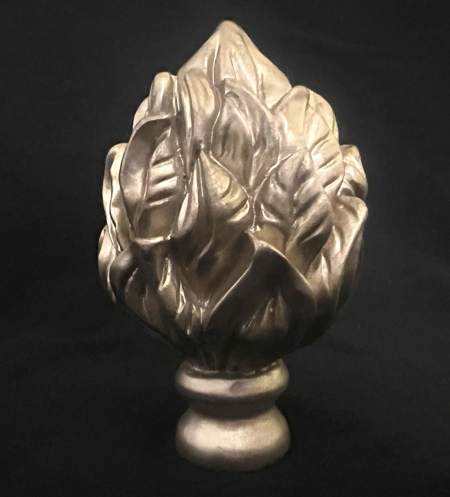 SET OF 2 – Decorative Acrylic Matte Gold Filigree Artichoke Finial