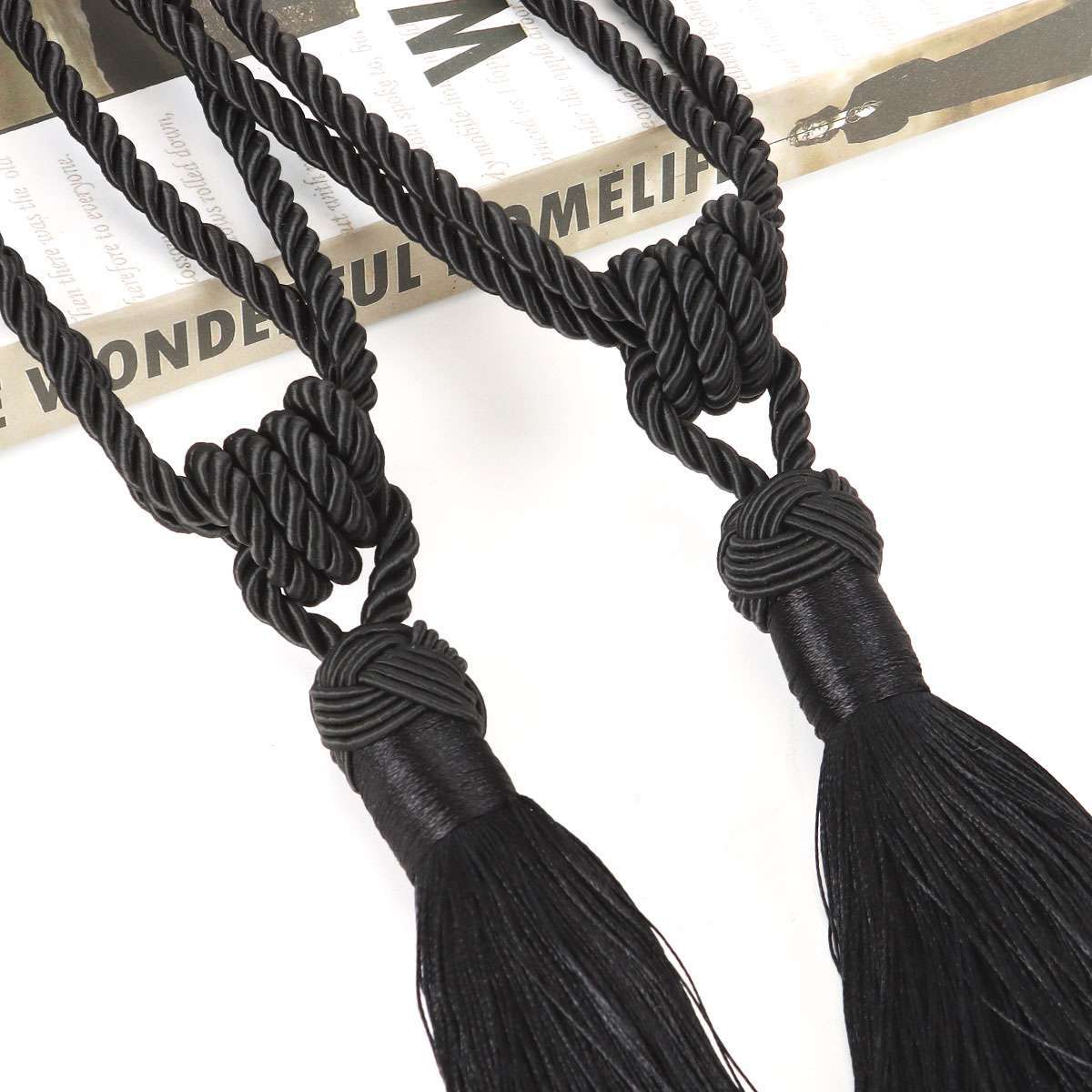 2/4pcs Curtain Tiebacks Handmade Decorative Curtain Holdbacks Rope with Tassel