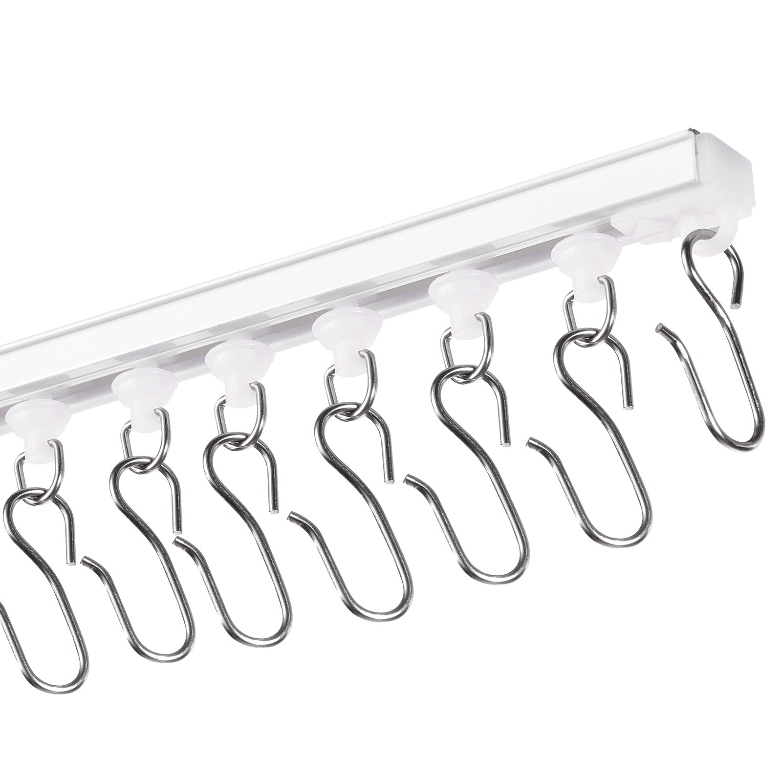 Ceiling Curtain Track Set 9.9 FT/3 Meter Self Adhesive Room Divider White