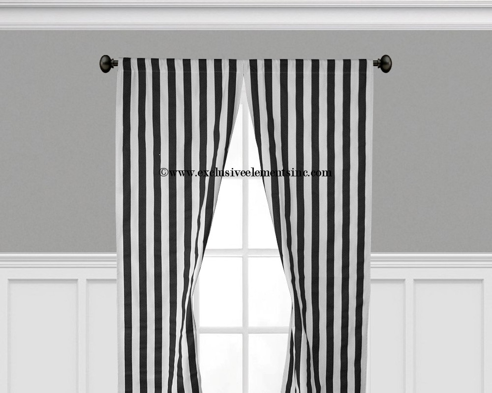 Black and White Curtain Panels Window Treatments Drapes Modern Curtains Decor