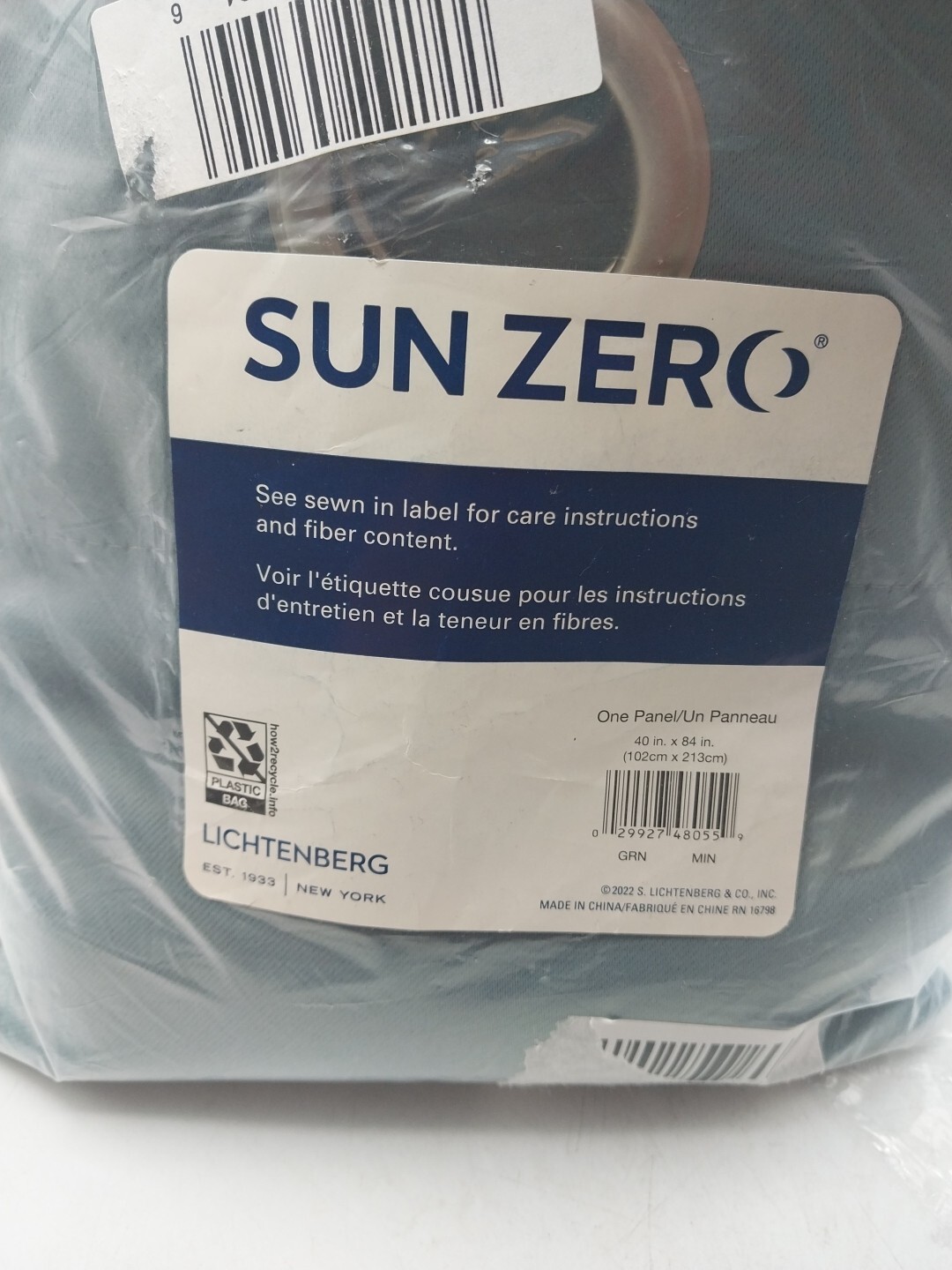 Sun Zero Panel Curtain Grommet 40in x 84in Teal Blue