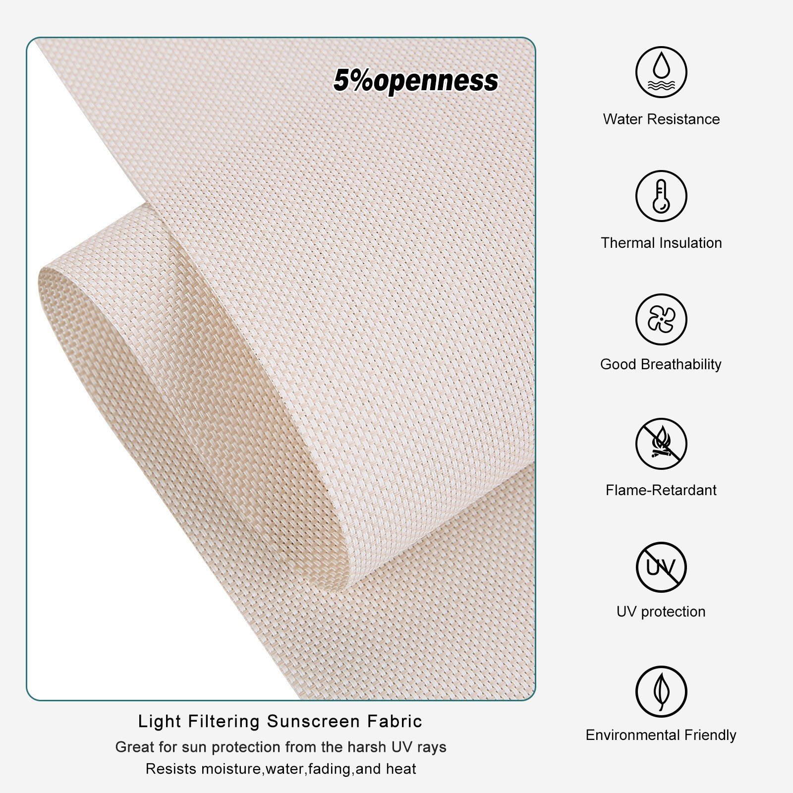 Changshade CUSTOM CUT Light Filtering Blinds For Window Corded Roller Shades