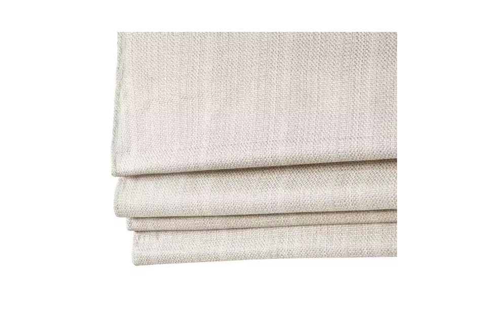 Madison Park Ivory Cordless Basketweave 35 in. W x 64 in. L Roman Shade