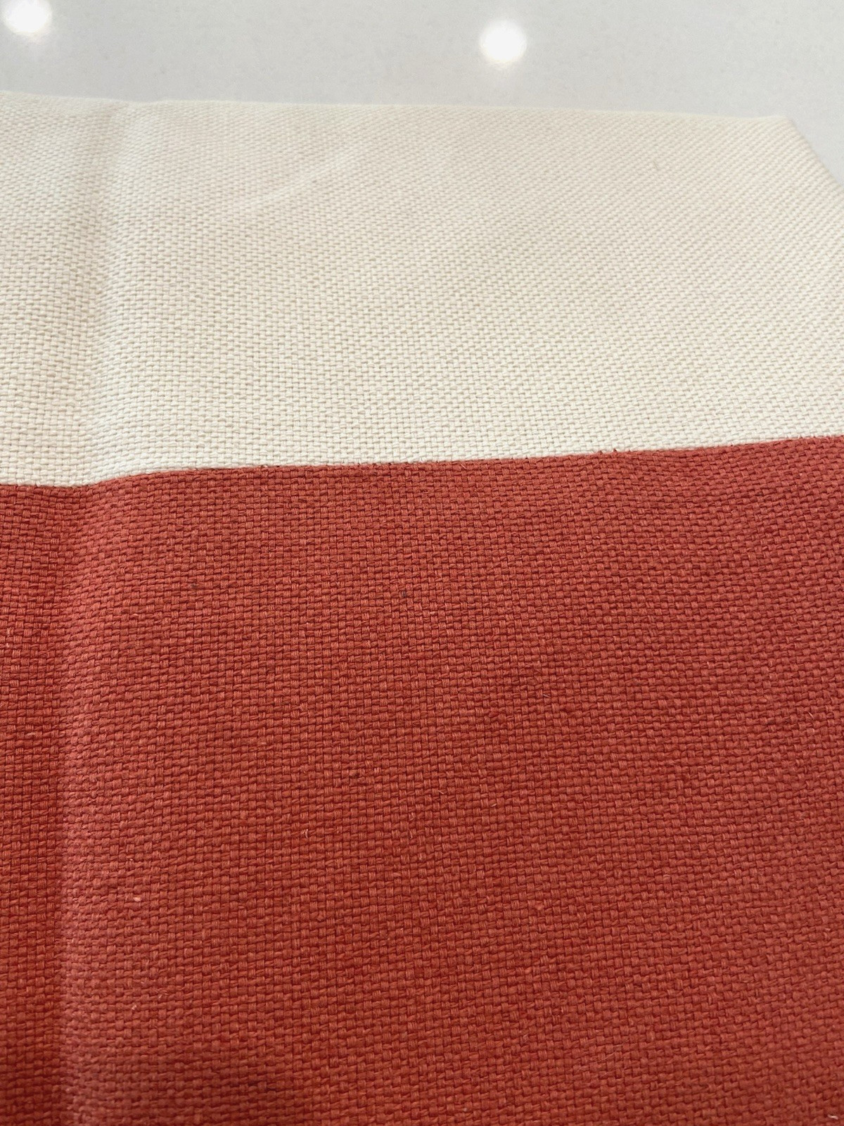 NEW Pottery Barn Contrast Band Drape Panels (2) 50 x 84 Pole Top Linen Cotton
