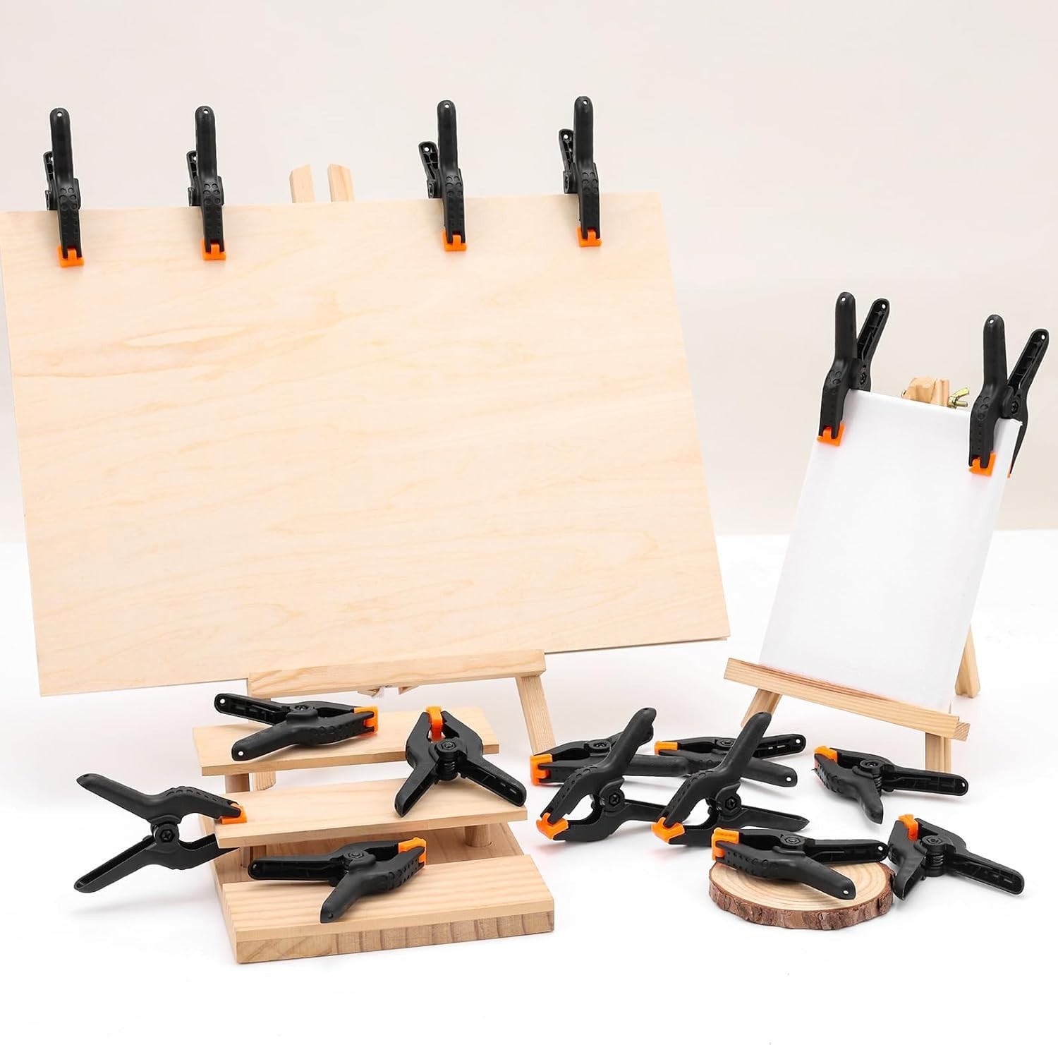 24 Pack 3.5 inch Plastic Spring Clamps, Black Heavy Duty Clips, Backdrop Clip…