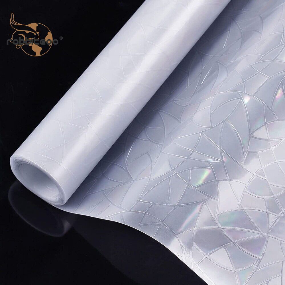 rabbitgoo 3D Privacy Window Film UV Blocking Decorative Static Cling Glass Film
