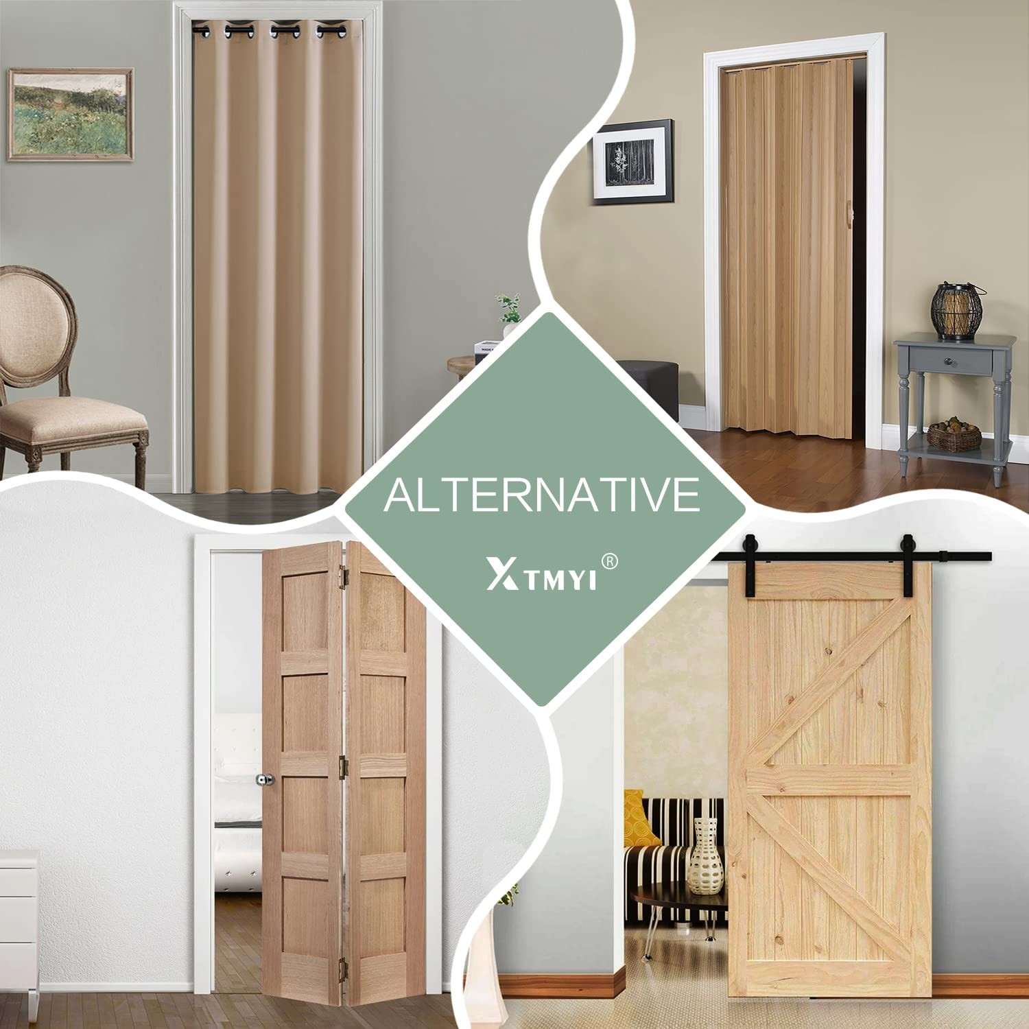 Sliding Closet Door Curtains 80 Inch Length,Single Curtain Panel,Waterproof Insu