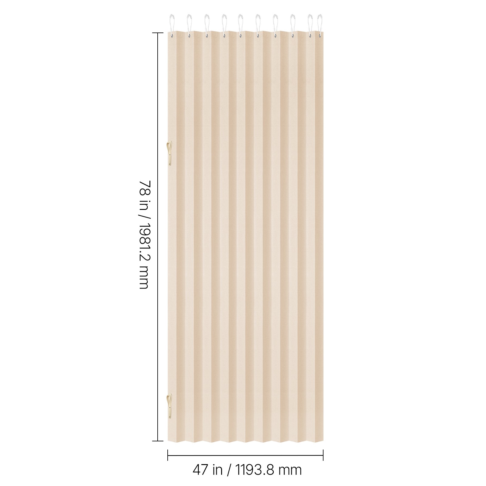 Uimoso Accordion Door with Blackout Fabric and Magnetic Closure, 47 x 78 Inches