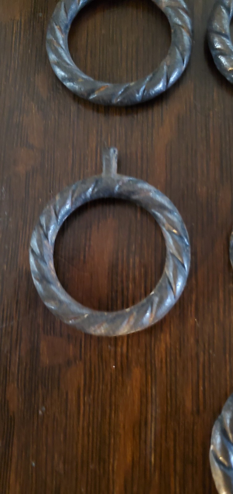 26 Solid Cast Sew-In Curtain Rings – Woven Rope Design – 1 3/4 in diamete