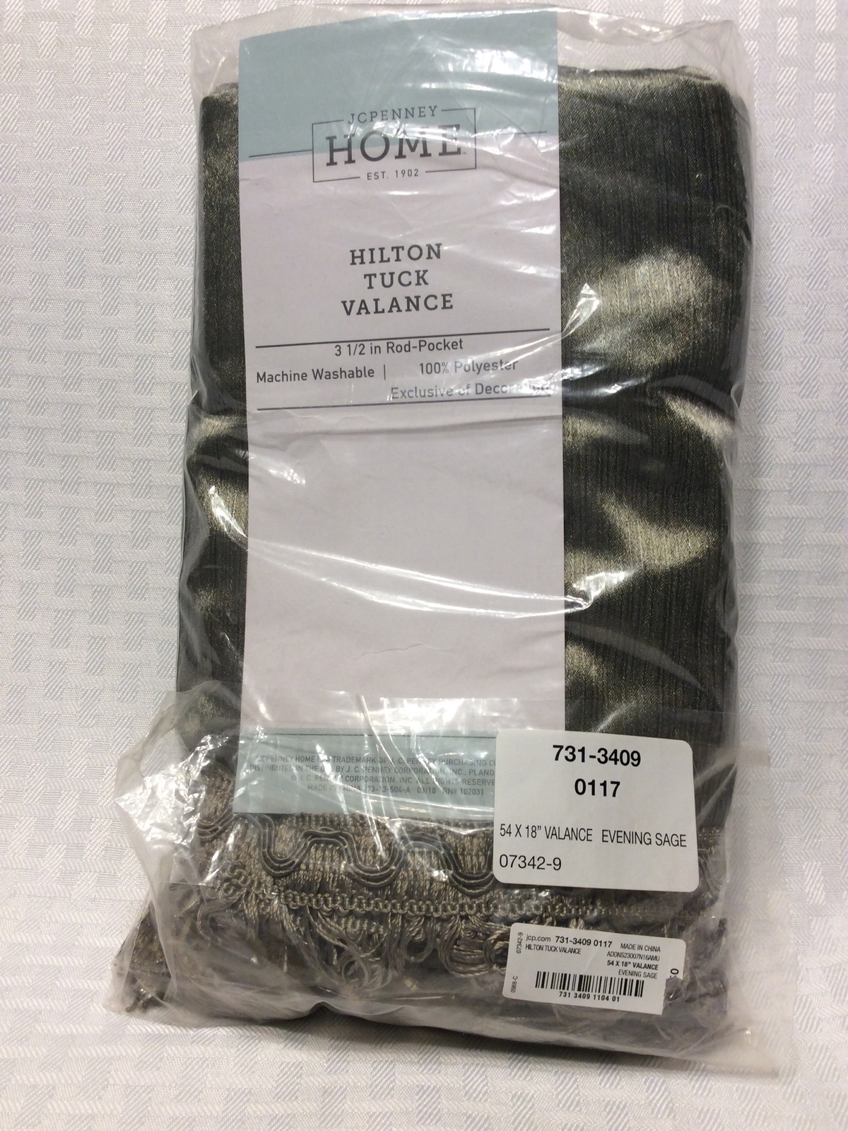 JC Penney Home Hilton Tuck Valance Evening Sage 54×18″