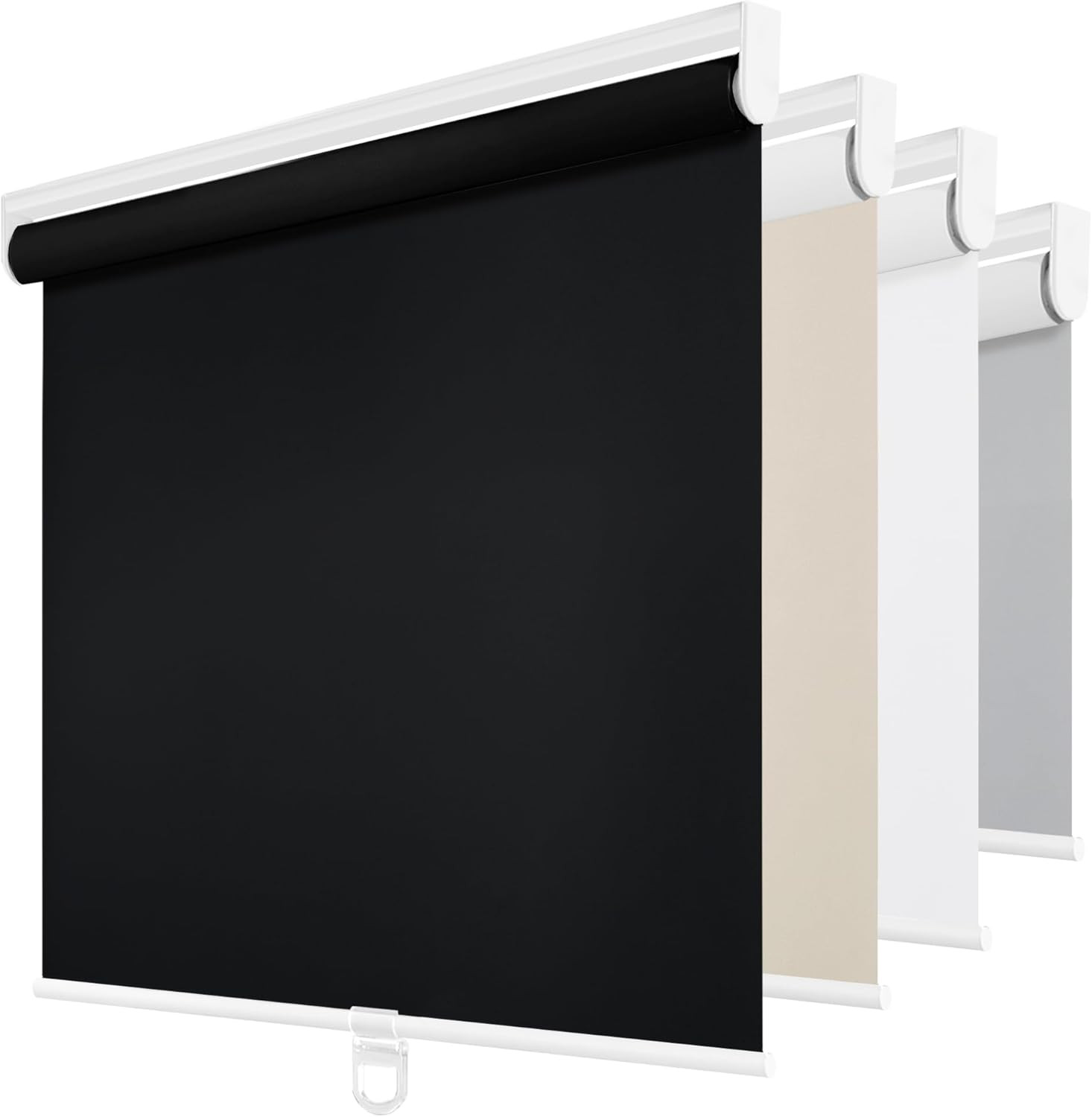 Cordless Blackout Roller Shades, Thermal Insulated Window Blinds, 46″x72″ Black