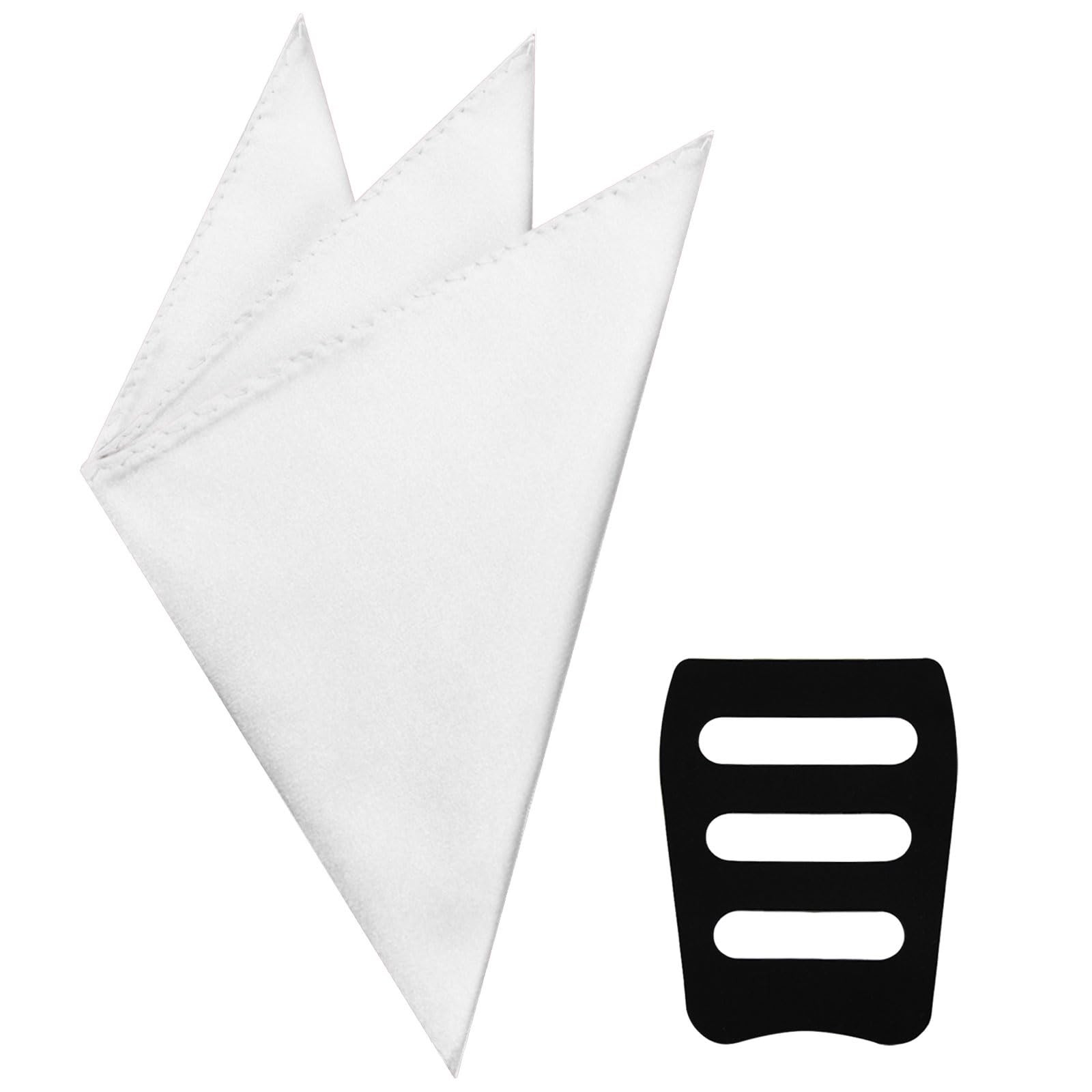 Luckyvestir Pocket Squares for Men, 11″ White Black 11.42 X 11.42″,