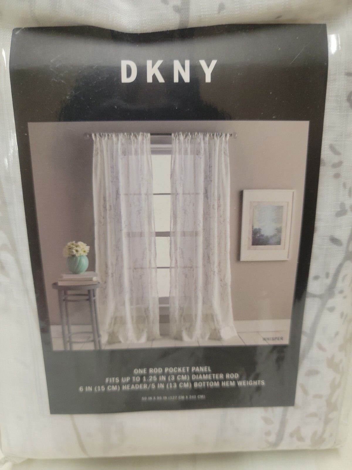 DKNY Single Rod Pocket Panel 50″x95″ Sheer 1.25 in Diameter Rod Paisley