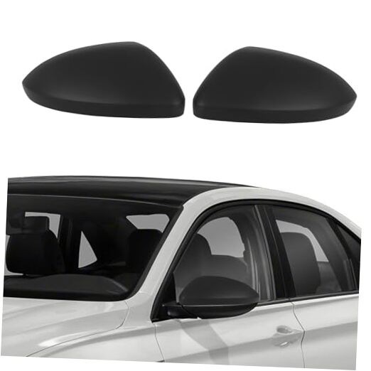 Rearview Mirror Cover Cap Compatible with VW Jetta Left + Right Matte Black