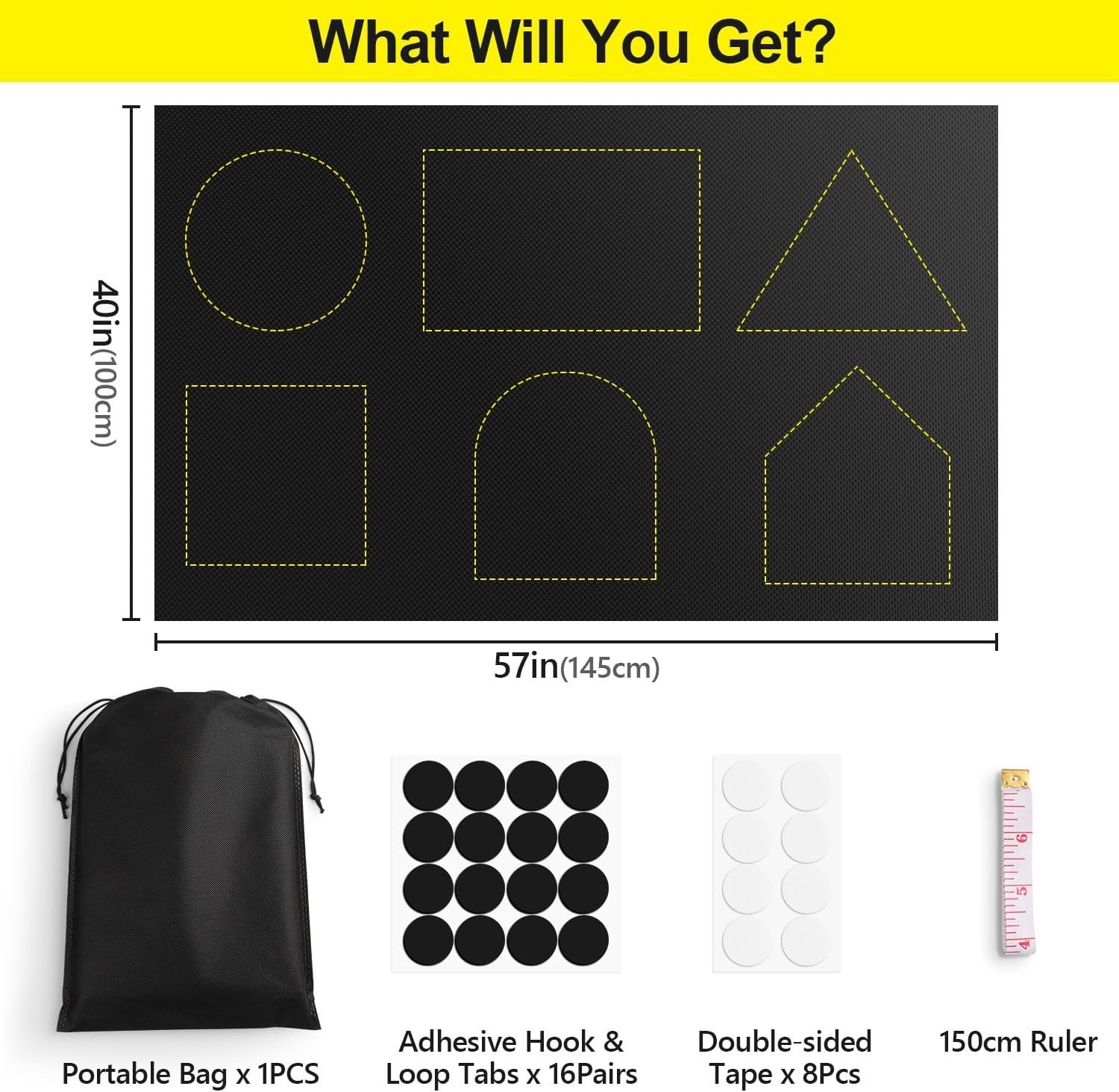 No-Drill Blackout Window Blinds – Portable, Customizable Shade for Travel (57”)