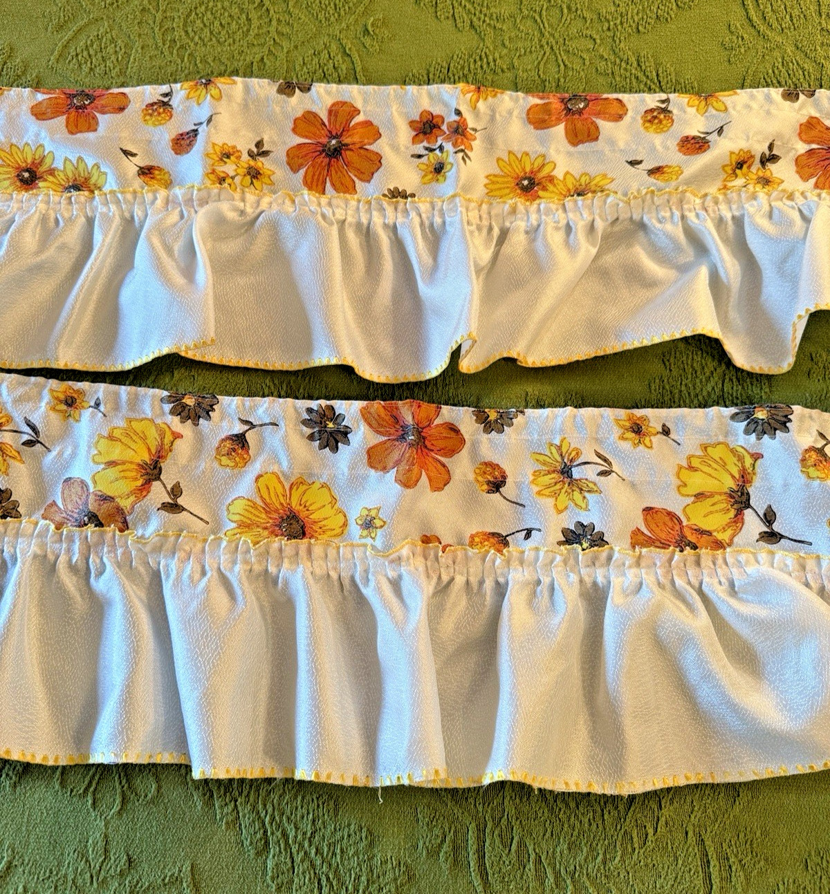 Vintage Fiberglass Flower Power Valances (2)