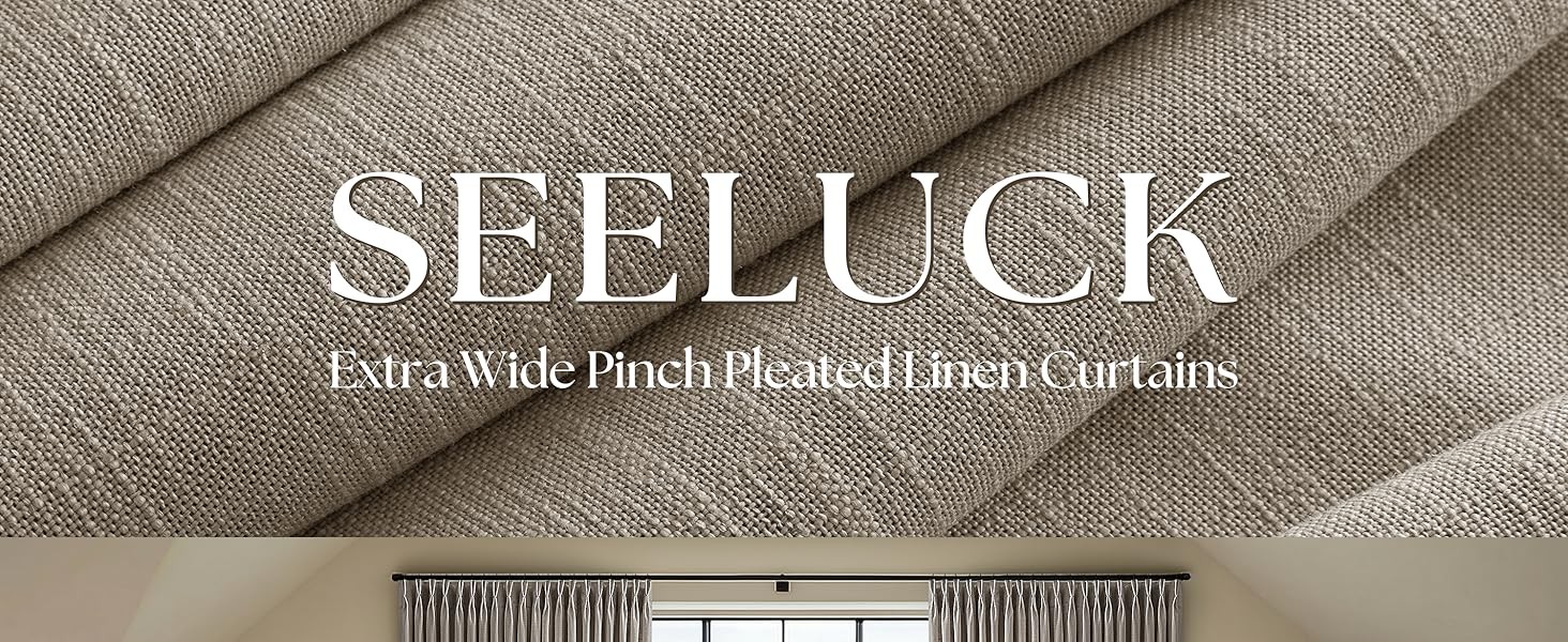 Extra Wide 100 Inch Width Curtains 96 Inches Long Pinch Pleated for Patio