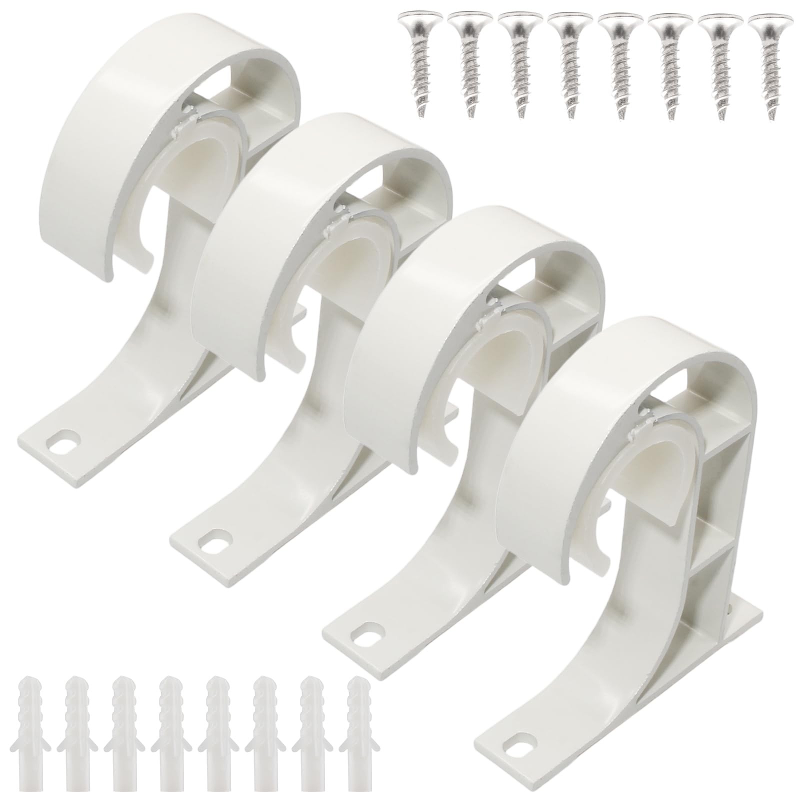 4 Pack Ceiling Curtain Rod Brackets, Aluminum Alloy Ceiling Mount Hooks for 1…