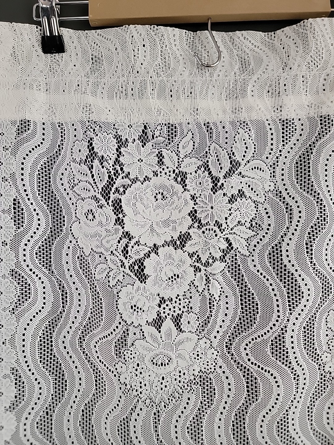 Sear Vintage ivory Tiers Curtains Pair Left and Right. Each Panel 35 W X 62 L