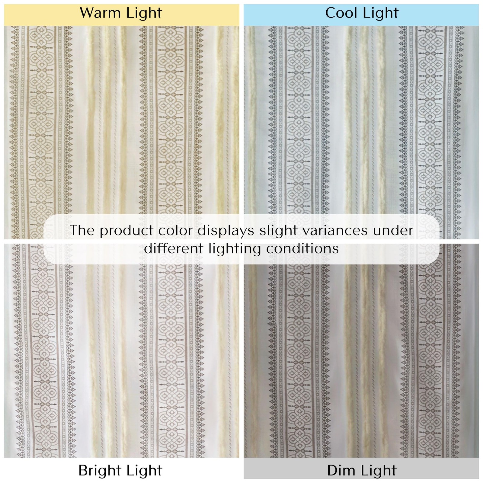 Window Curtain for Living Room Geometric Print Tufted Accent Modern Curtain W…