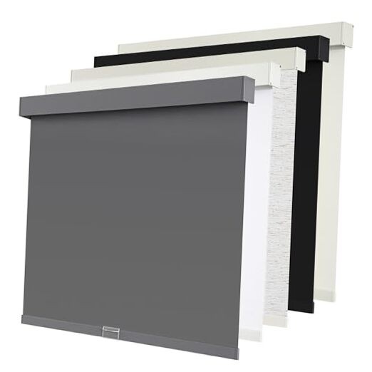 Cordless Blackout Roller Shades Blinds for Windows Free 20″W x 72″H Grey