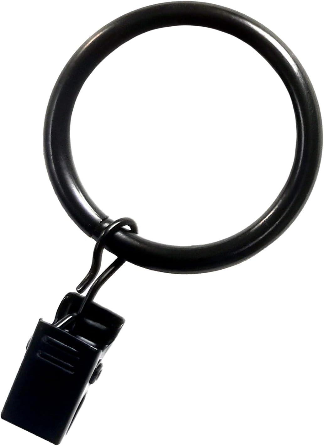 Black 36pcs Metal Curtain Rings with Clips, 1.25 in Interior Diameter, for Si…
