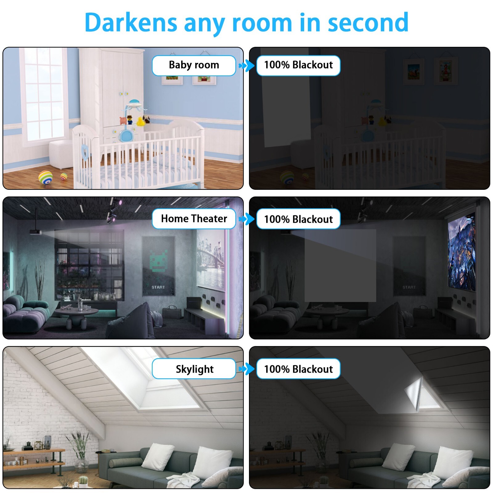 Cuttable Blackout Roller Shades Blinds for Windows,Living Room,Bedroom,Bathroom