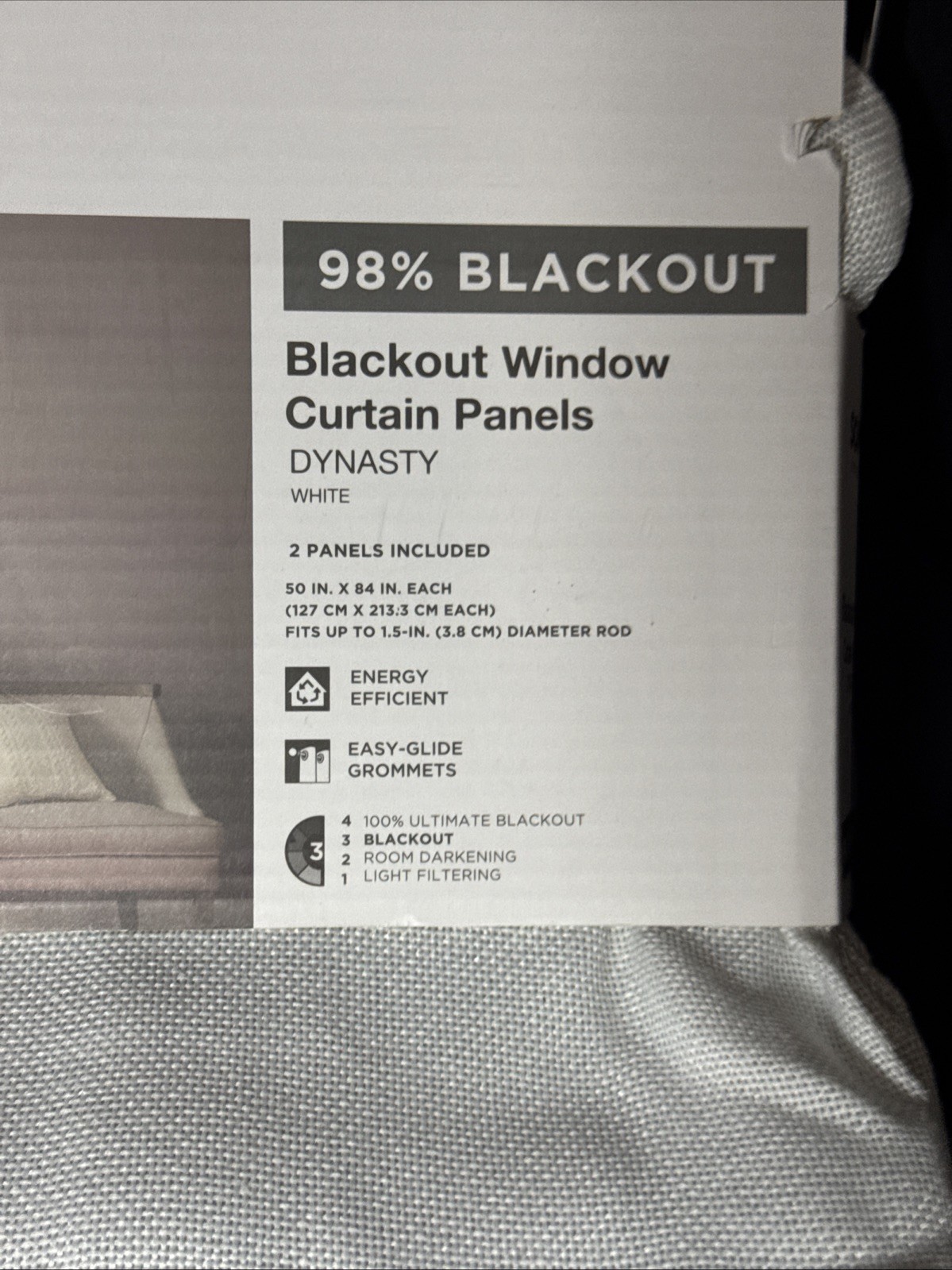 NEW Sonoma Blackout Window Curtain 2 Panels 50″ x 108″ Dynasty White Grommets