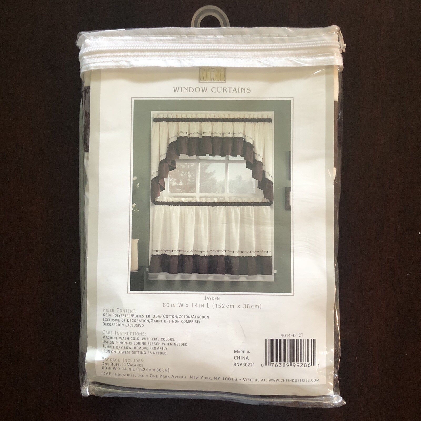 CHF Industries Ruffled Valance Jayden Floral Embroidery 60”x 14” Valance