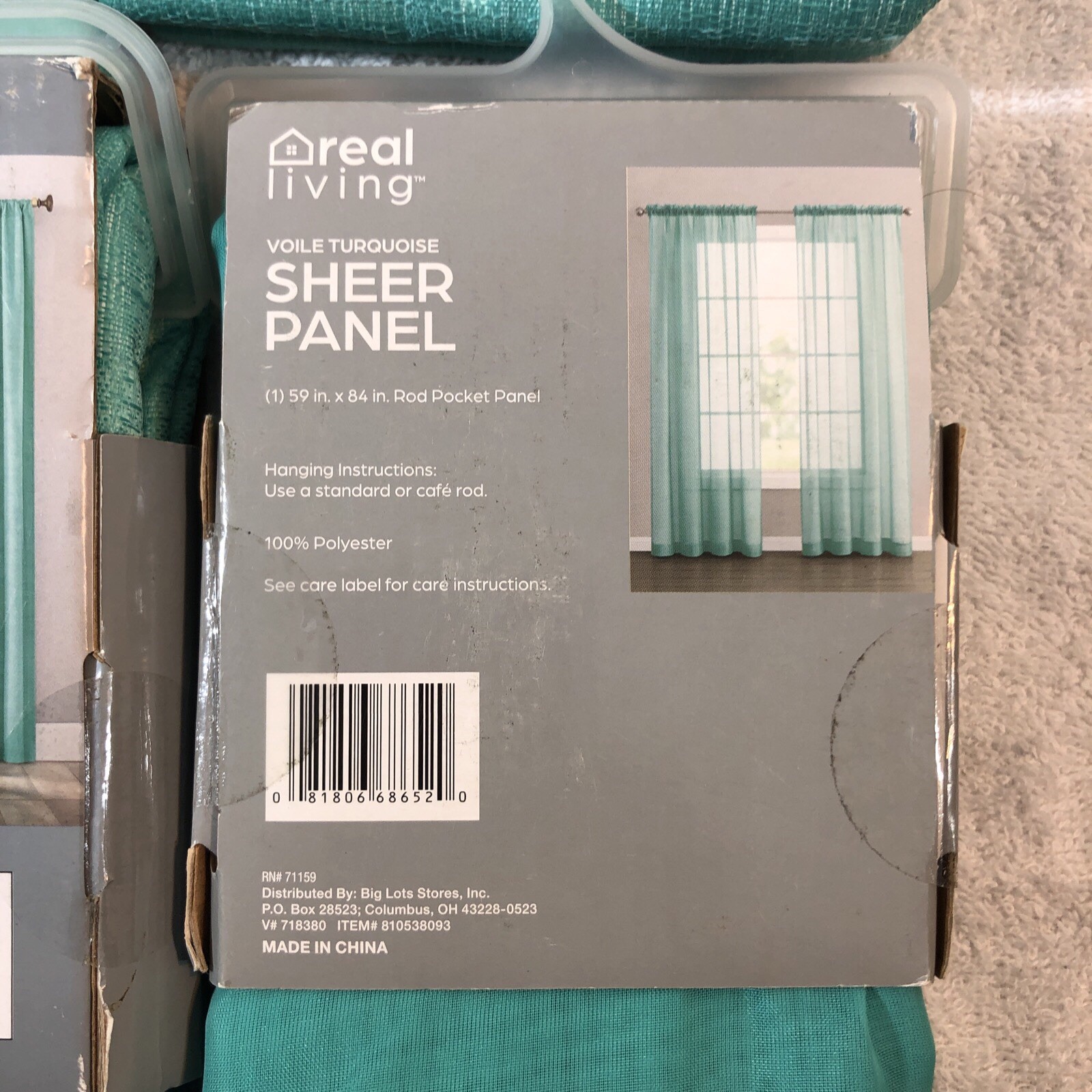 Real Living 4 Pack, 3 x Window Panel Curtain Sets + 1 Sheer Panel Reggie Energy