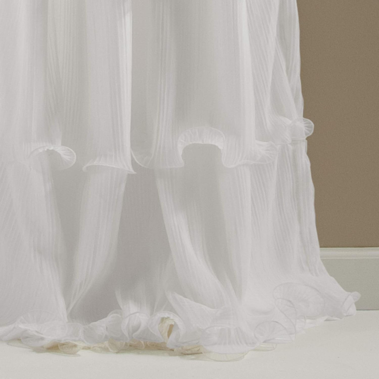 Shabby Chic Sheer White Curtain – Bedroom Living Room Decor