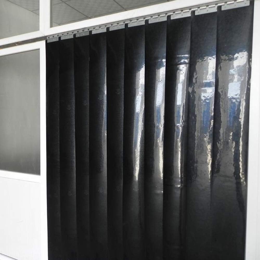 Black PVC Strip Door Curtain Heavy Duty Vinyl Roll Scratch Guard Industrial Use