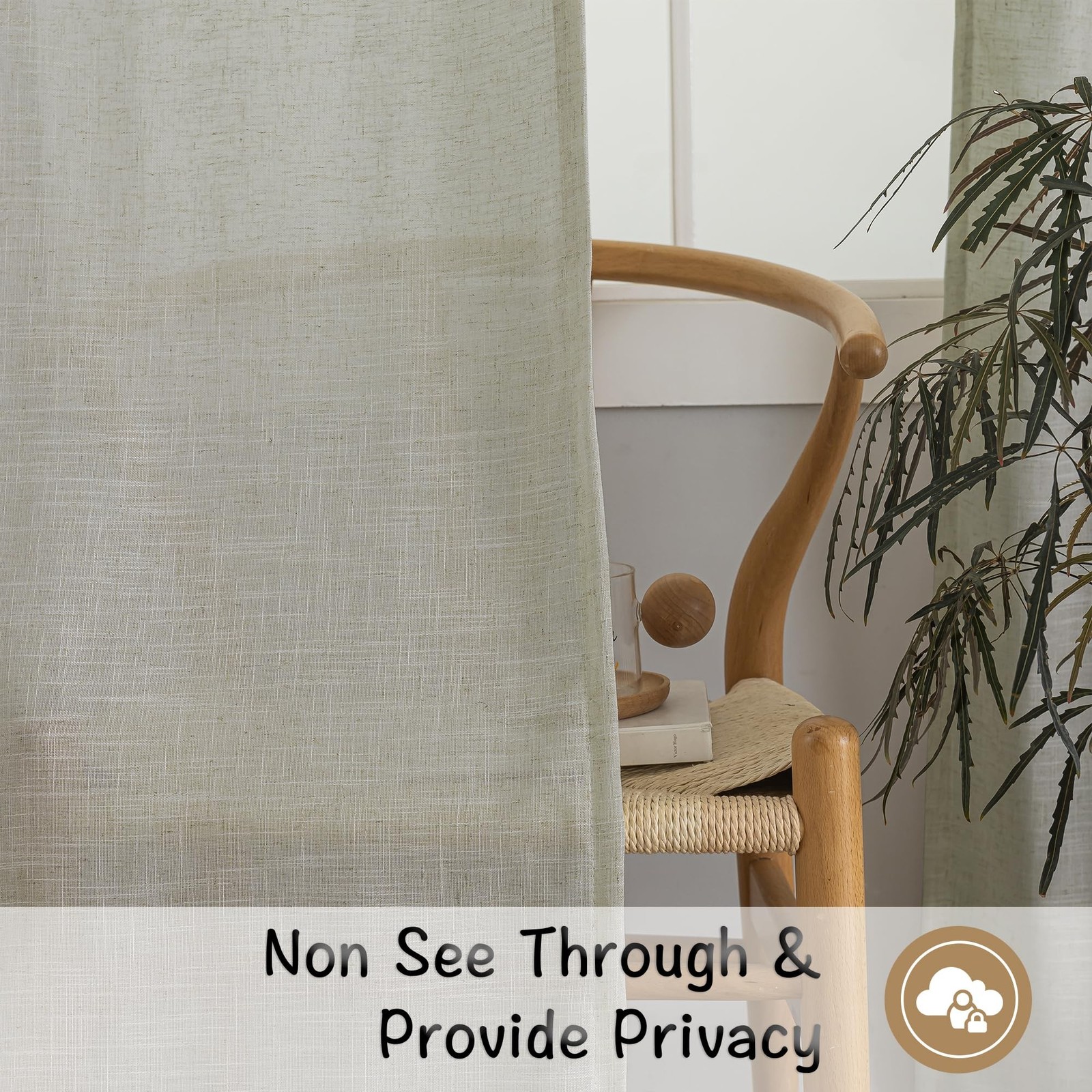 Beige Burlap Linen Textured Curtains & Drapes for Children’ Bedroom 63 Inch L…