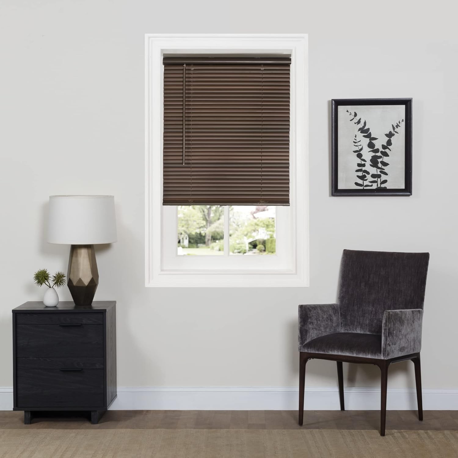 Cordless Room Darkening Mini Blind 33 Inch Width 64 Inch Length 1″ Slat Size