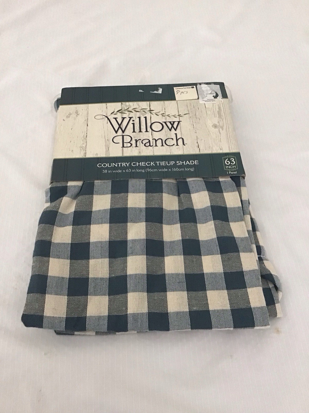 Willow Branch Tie-Up Window Shade Buffalo Check Country Farmhouse Check 38×63″