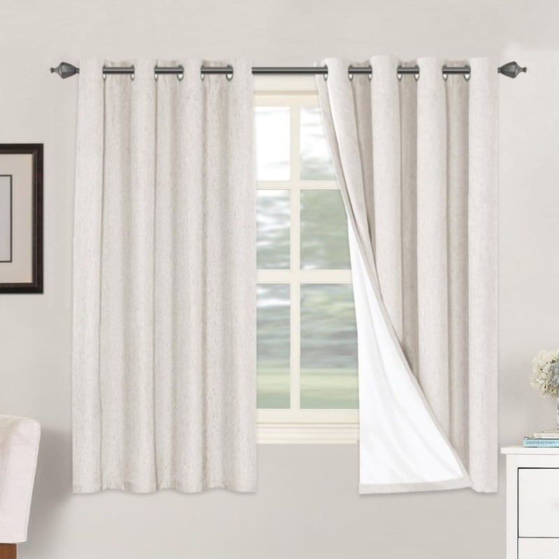 100% Blackout Curtains Heavy Duty Noise Reducing Panels Grommet Top Drapes New