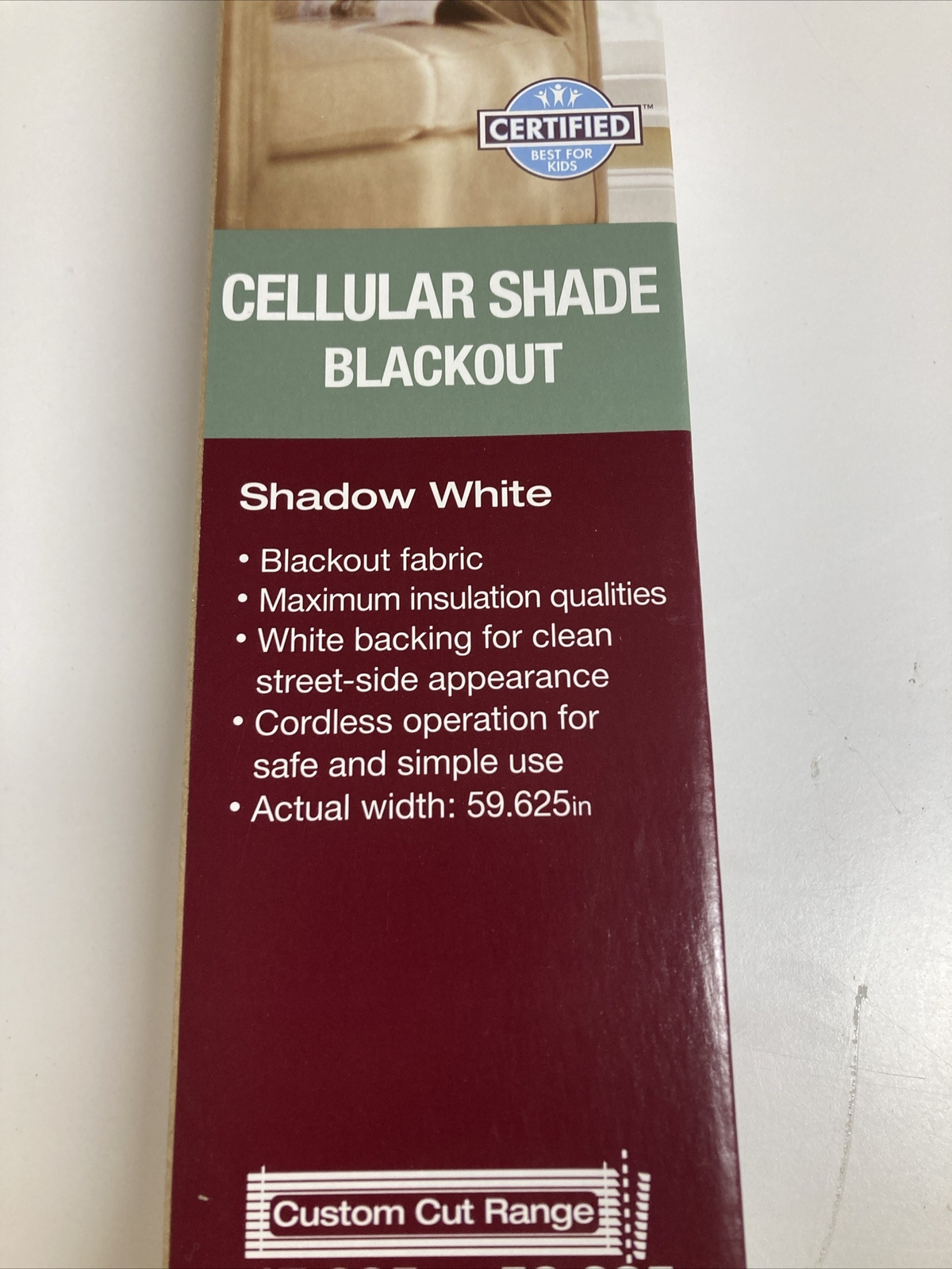 New HDC Cellular Shade Blackout Cordless 60 in x 48 in H Shadow White