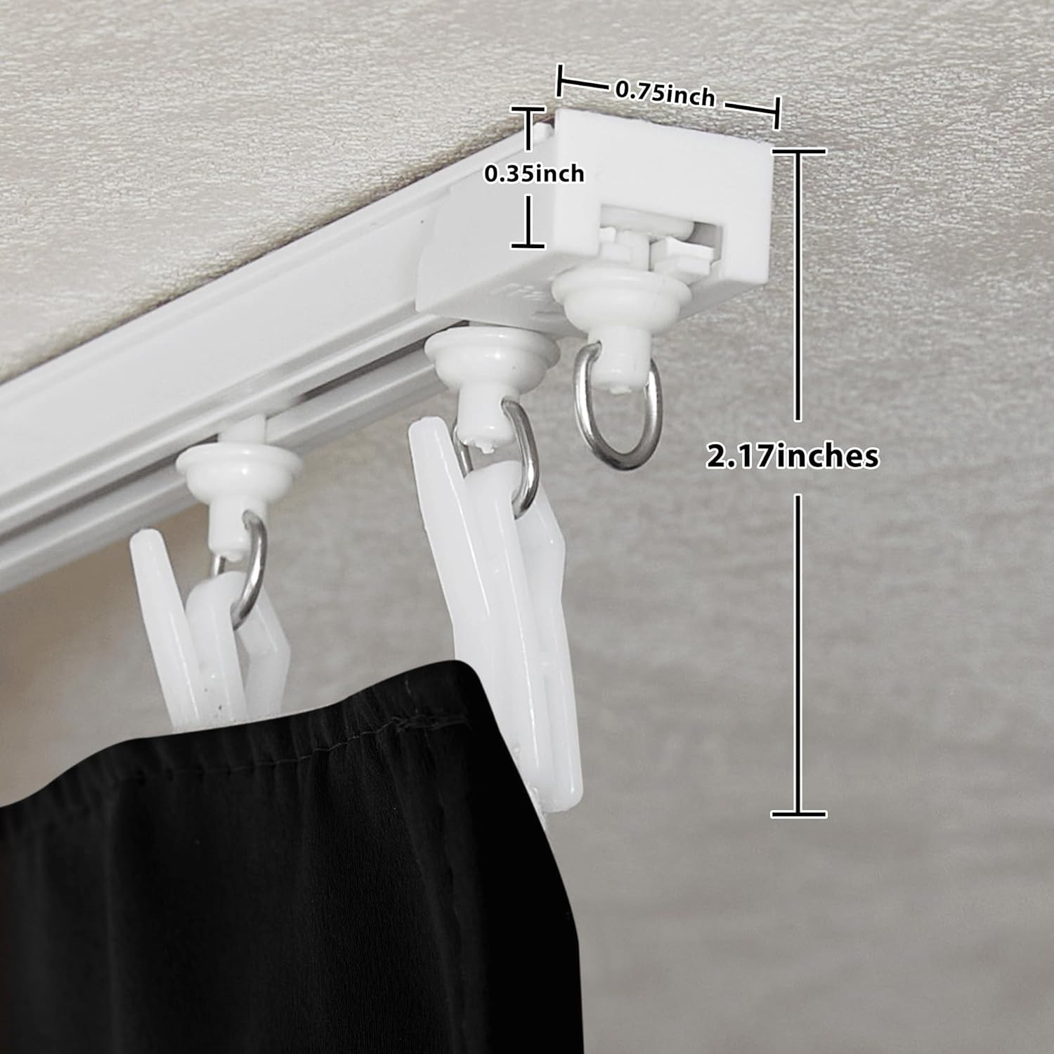 Room Divider Curtain with Ceiling Track, Blackout Privacy Large Window Curtains