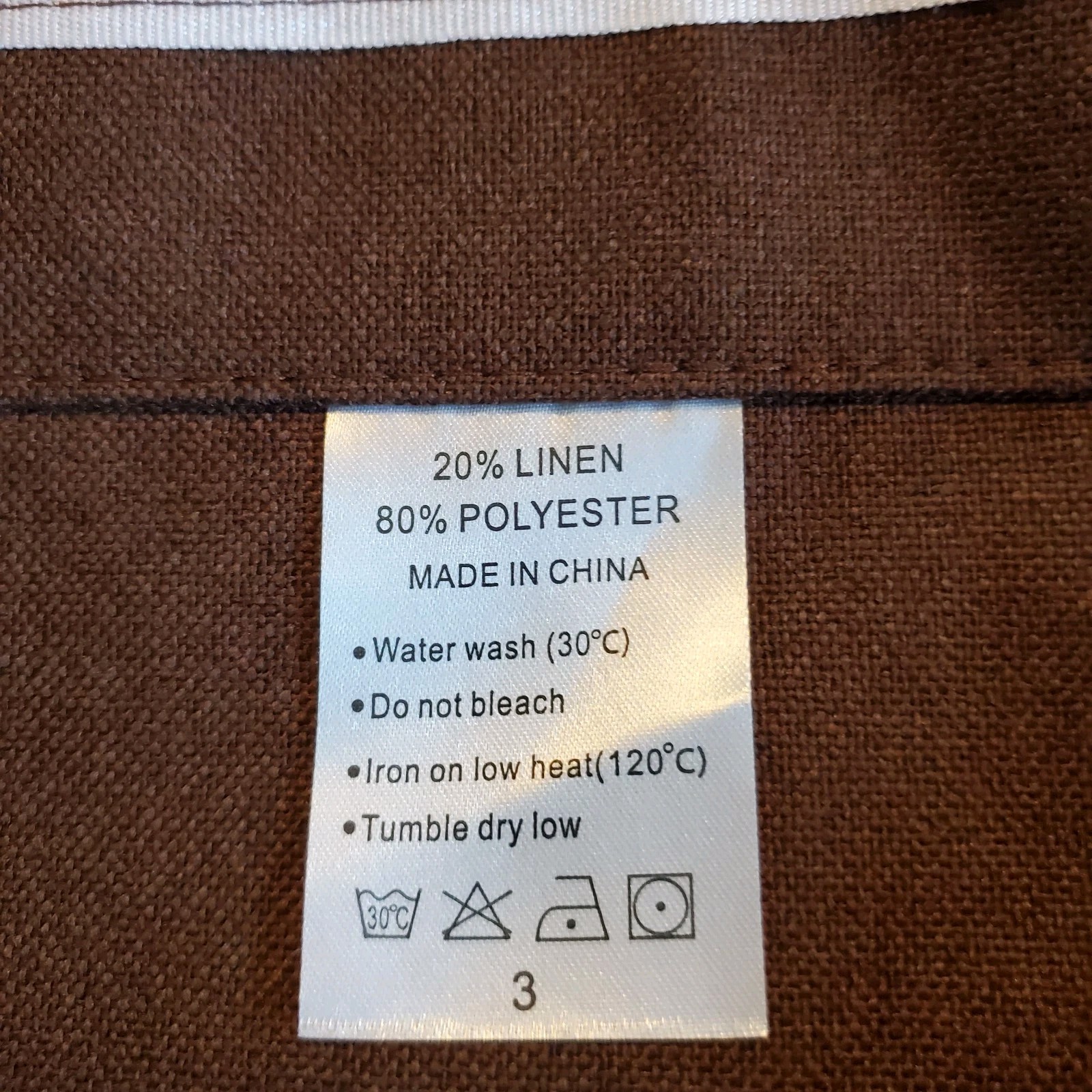 2 Panel Curtain Set Brown Unlined 50×102 Top Tabs Linen Blend Woven Minimalist
